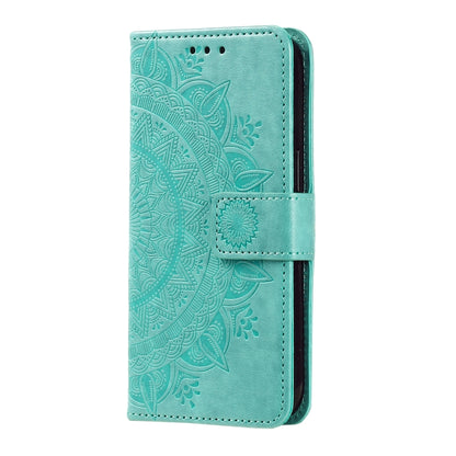 For Google Pixel 9 Pro XL Totem Flower Embossed Leather Phone Case with Lanyard(Green) - Google Cases by buy2fix | Online Shopping UK | buy2fix