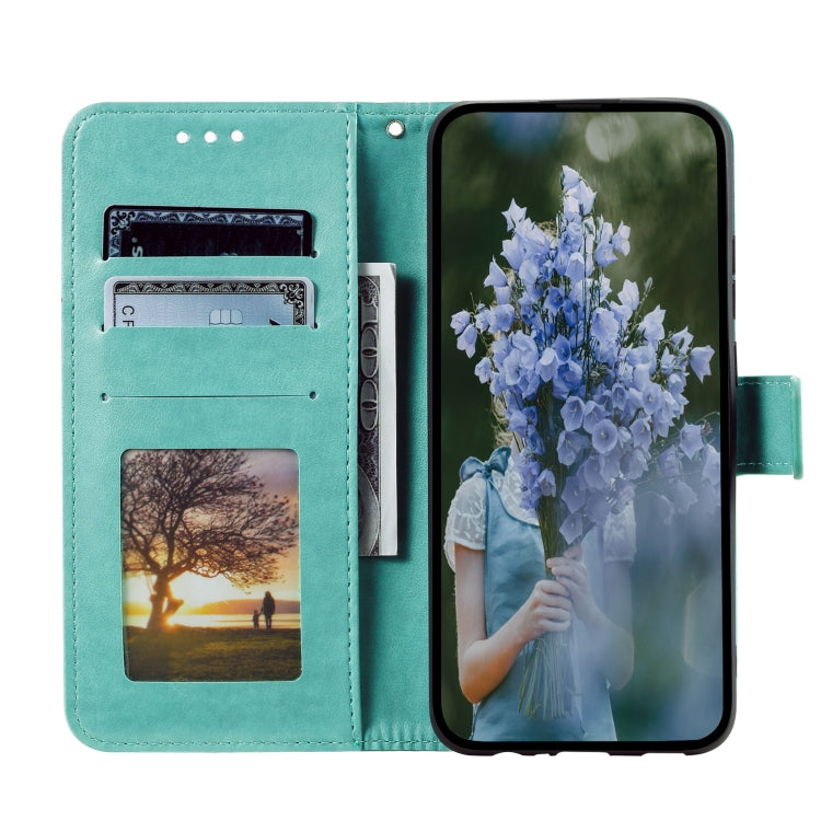 For Google Pixel 9 Pro XL Totem Flower Embossed Leather Phone Case with Lanyard(Green) - Google Cases by buy2fix | Online Shopping UK | buy2fix