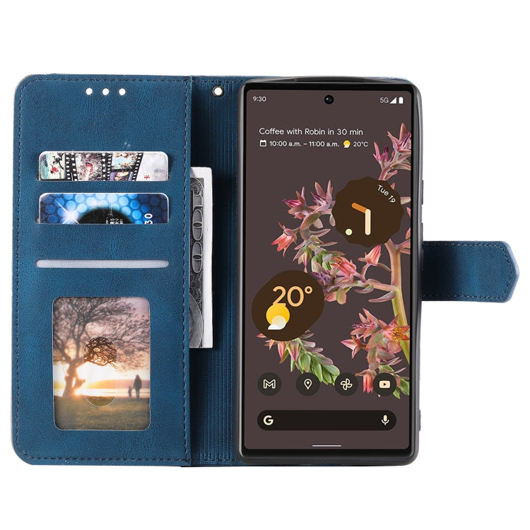 For Google Pixel 9 Pro XL Nail Skin Feel Stitching Calf Texture Leather Phone Case(Blue) - Google Cases by buy2fix | Online Shopping UK | buy2fix