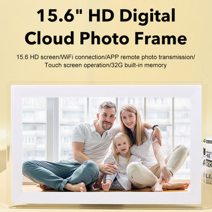 15.6 inch IPS Screen Digital Cloud Photo Frame Wall Mounted LED Advertising Machine, Plug Type:UK Plug(White) - 15 inch Above by buy2fix | Online Shopping UK | buy2fix