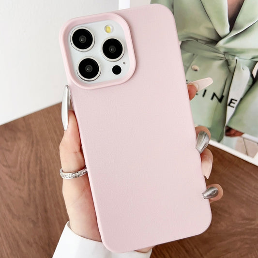 For iPhone 16 Pro Leather Texture TPU Full Coverage Phone Case(Pink) - iPhone 16 Pro Cases by buy2fix | Online Shopping UK | buy2fix