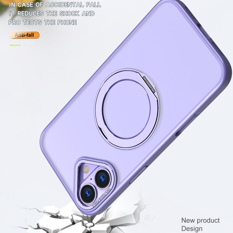 For iPhone 16 Wing Series MagSafe Magnetic Ring Holder Phone Case(Light Purple) - iPhone 16 Cases by buy2fix | Online Shopping UK | buy2fix