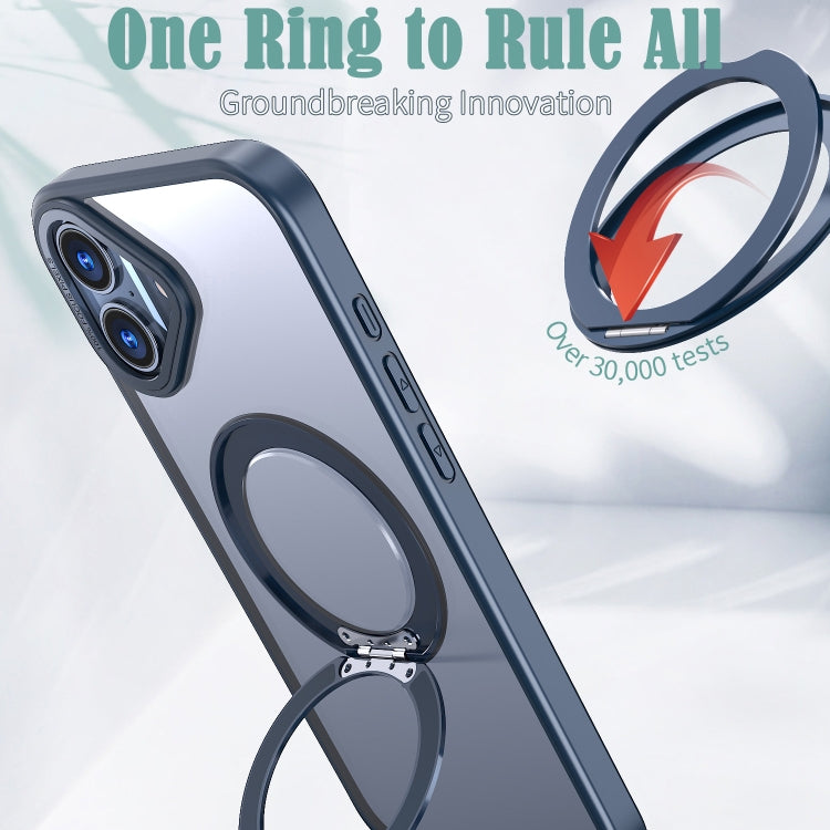 For iPhone 16 Wing Series MagSafe Magnetic Ring Holder Phone Case(Blue) - iPhone 16 Cases by buy2fix | Online Shopping UK | buy2fix