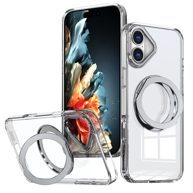 For iPhone 16 Wing Series MagSafe Magnetic Ring Holder Phone Case(Transparent) - iPhone 16 Cases by buy2fix | Online Shopping UK | buy2fix