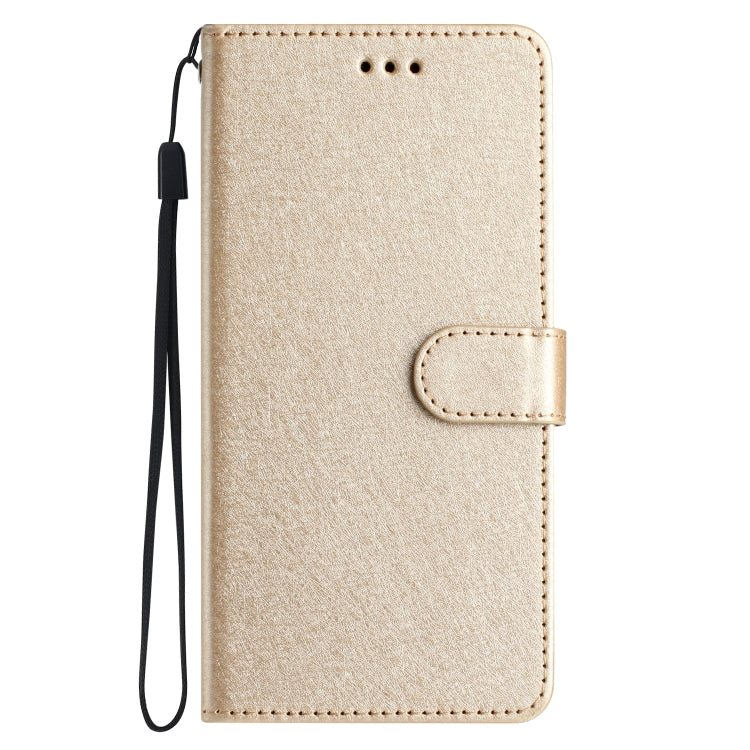 For iPhone 16 Silk Texture Horizontal Flip Leather Phone Case(Gold) - iPhone 16 Cases by buy2fix | Online Shopping UK | buy2fix