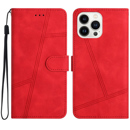 For iPhone 16 Pro Skin-feel Stitching Leather Phone Case(Red) - iPhone 16 Pro Cases by buy2fix | Online Shopping UK | buy2fix