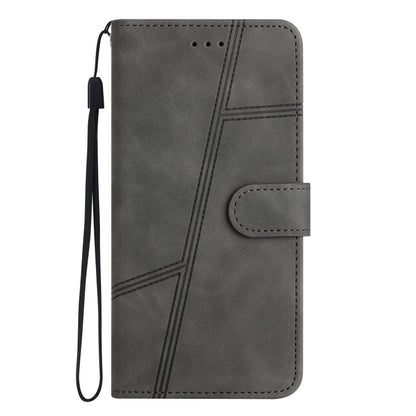 For iPhone 16 Skin-feel Stitching Leather Phone Case(Grey) - iPhone 16 Cases by buy2fix | Online Shopping UK | buy2fix