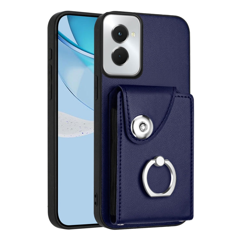 For Motorola Moto G Power 2024 5G Organ Card Bag Ring Holder Phone Case(Blue) - Motorola Cases by buy2fix | Online Shopping UK | buy2fix