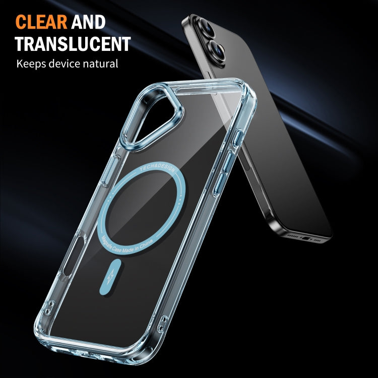 For iPhone 16 Plus Airbag Magsafe PC Hybrid TPU Phone Case(Clear Blue) - iPhone 16 Plus Cases by buy2fix | Online Shopping UK | buy2fix