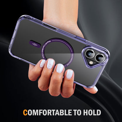 For iPhone 16 Plus Airbag Magsafe PC Hybrid TPU Phone Case(Clear Purple) - iPhone 16 Plus Cases by buy2fix | Online Shopping UK | buy2fix