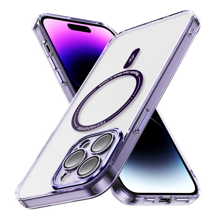 For iPhone 13 Pro Max Airbag Magsafe PC Hybrid TPU Phone Case(Clear Purple) - iPhone 13 Pro Max Cases by buy2fix | Online Shopping UK | buy2fix