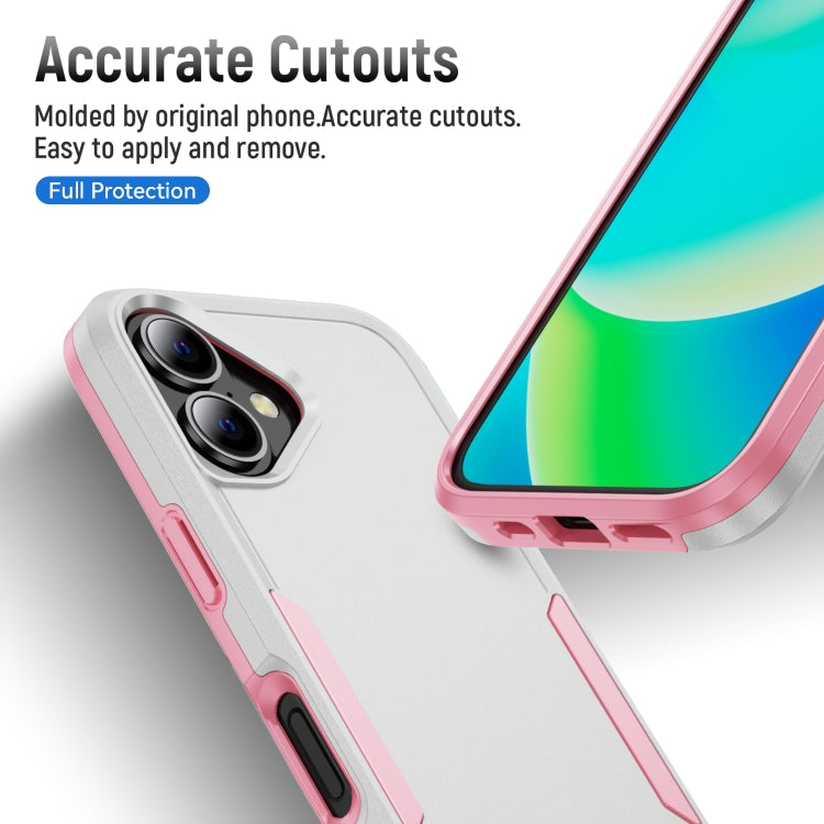 For iPhone 16 Pioneer Armor Heavy Duty PC + TPU Phone Case(White+Pink) - iPhone 16 Cases by buy2fix | Online Shopping UK | buy2fix