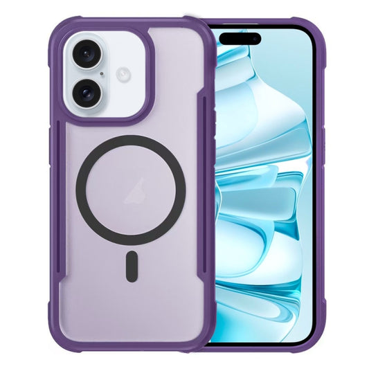 For iPhone 16 Skin Feel Frosted MagSafe Magnetic PC Hybrid TPU Phone Case(Purple) - iPhone 16 Cases by buy2fix | Online Shopping UK | buy2fix