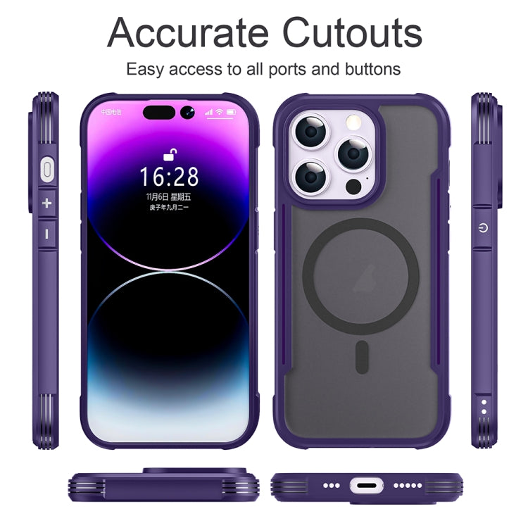 For iPhone 16 Skin Feel Frosted MagSafe Magnetic PC Hybrid TPU Phone Case(Purple) - iPhone 16 Cases by buy2fix | Online Shopping UK | buy2fix