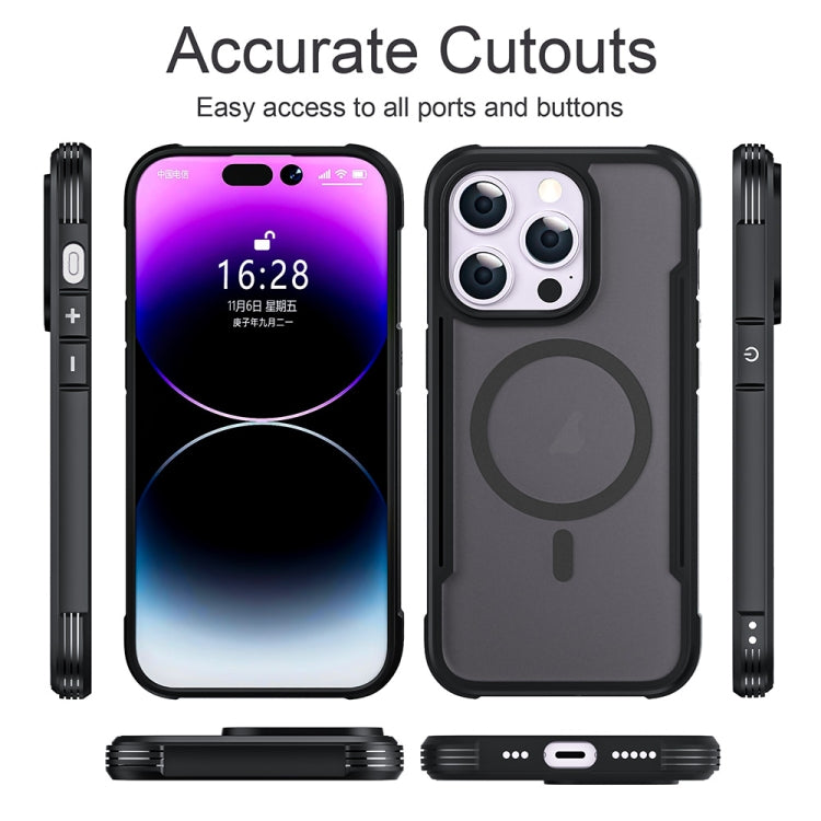 For iPhone 16 Pro Max Skin Feel Frosted MagSafe Magnetic PC Hybrid TPU Phone Case(Black) - iPhone 16 Pro Max Cases by buy2fix | Online Shopping UK | buy2fix