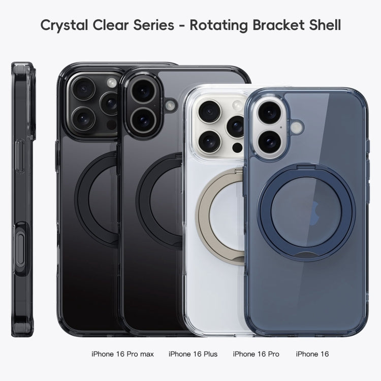 For iPhone 16 Plus Crystal Clear MagSafe Magnetic Holder Phone Case(Transparent) - iPhone 16 Plus Cases by buy2fix | Online Shopping UK | buy2fix