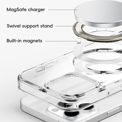 For iPhone 16 Plus Crystal Clear MagSafe Magnetic Holder Phone Case(Transparent) - iPhone 16 Plus Cases by buy2fix | Online Shopping UK | buy2fix