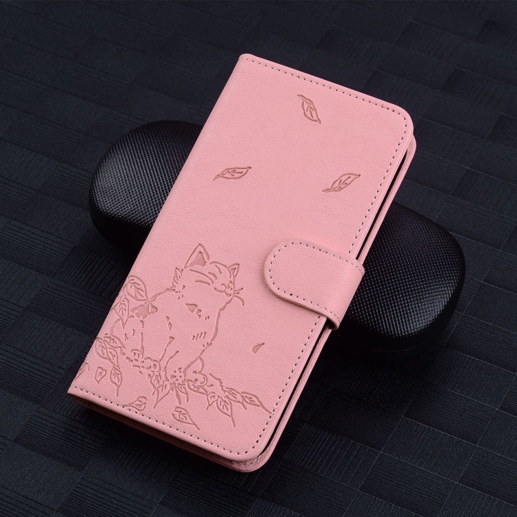 For Redmi K70 Ultra Cute Cat Embossed Leather Phone Case(Pink) - Xiaomi Cases by buy2fix | Online Shopping UK | buy2fix