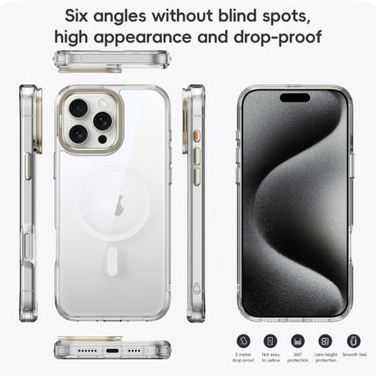 For iPhone 16 Frosted Crystal Clear Lens Holder MagSafe Magnetic Phone Case(Transparent) - iPhone 16 Cases by buy2fix | Online Shopping UK | buy2fix