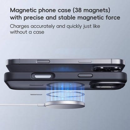 For iPhone 16 Pro Max Frosted Lens Holder MagSafe Magnetic Phone Case(Puprle) - iPhone 16 Pro Max Cases by buy2fix | Online Shopping UK | buy2fix