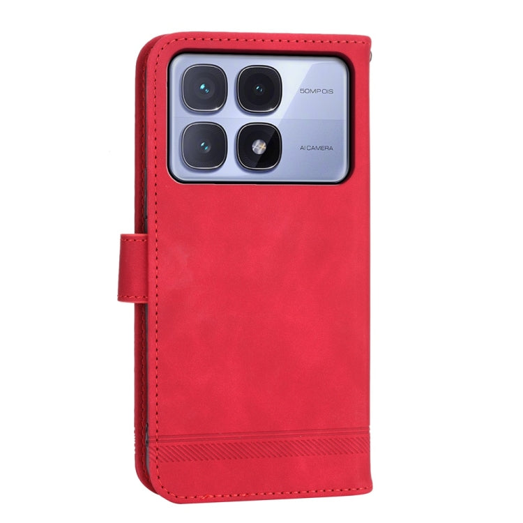 For Redmi K70 Ultra Dierfeng Dream Line TPU + PU Leather Phone Case(Red) - Xiaomi Cases by buy2fix | Online Shopping UK | buy2fix