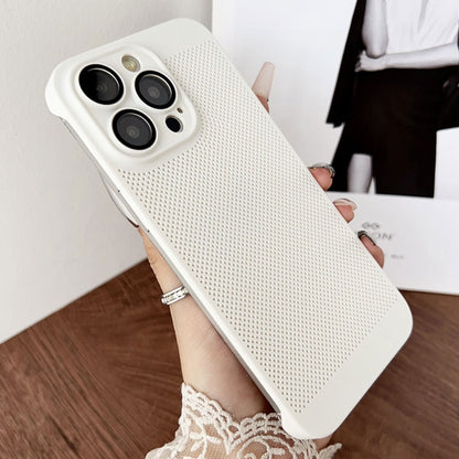 For iPhone 13 Pro Frameless Oil Spray PC Cooling Phone Case(White) - iPhone 13 Pro Cases by buy2fix | Online Shopping UK | buy2fix