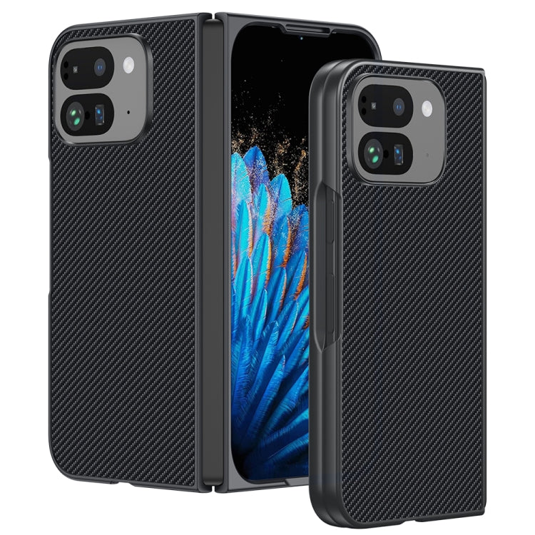 For Google Pixel 9 Pro Fold Ultra-thin Carbon Fiber Texture Printing Phone Case(Black) - Google Cases by buy2fix | Online Shopping UK | buy2fix