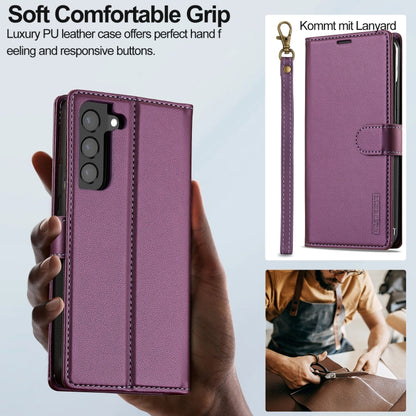 For Samsung Galaxy S22+ 5G LC.IMEEKE L2 Series Detachable Magsafe PU Phone Case with Lanyard(Purple) - Galaxy S22+ 5G Cases by LC.IMEEKE | Online Shopping UK | buy2fix