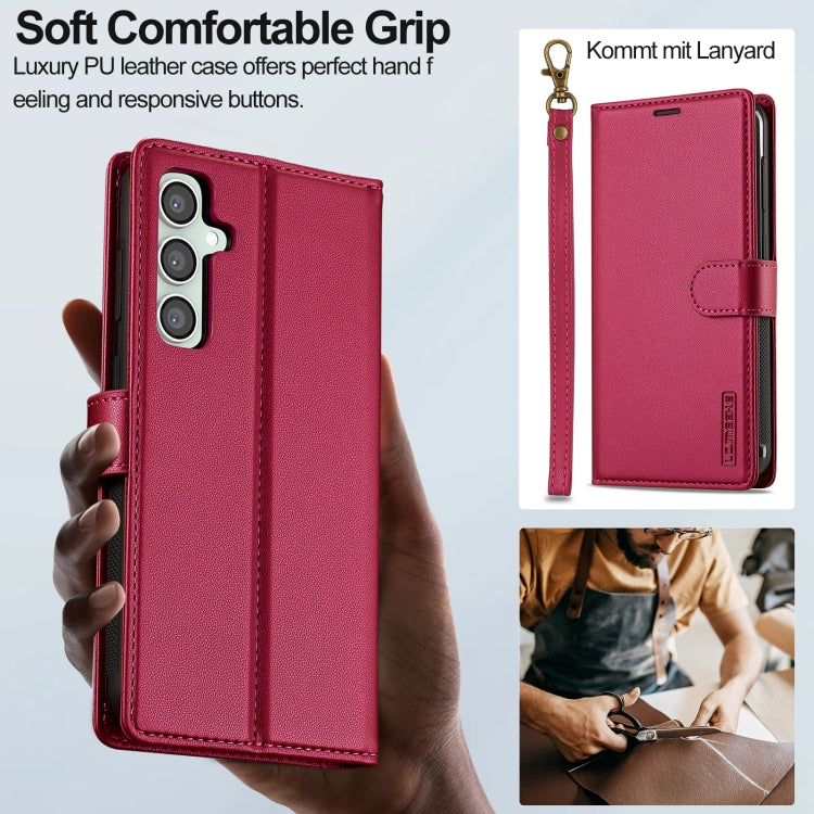 For Samsung Galaxy S23 FE 5G LC.IMEEKE L2 Series Detachable Magsafe PU Phone Case with Lanyard(Red) - Galaxy S23 FE 5G Cases by LC.IMEEKE | Online Shopping UK | buy2fix