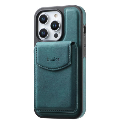 For iPhone 12 Pro Max Denior D20 Skin Feel MagSafe Holder Detachable Card Slot Phone Case(Blue) - iPhone 12 Pro Max Cases by Denior | Online Shopping UK | buy2fix