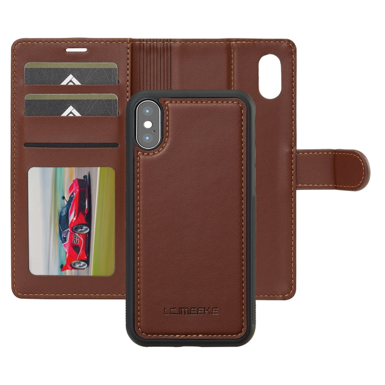 For iPhone XR LC.IMEEKE L2 Series Detachable Magsafe PU Phone Case with Lanyard(Brown) - More iPhone Cases by LC.IMEEKE | Online Shopping UK | buy2fix