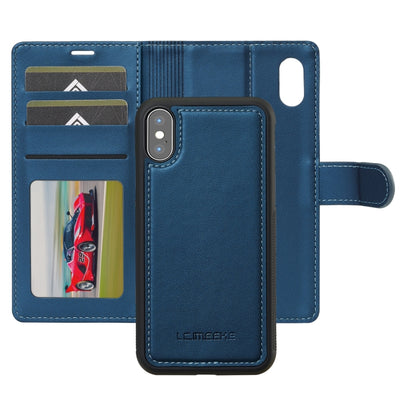 For iPhone XR LC.IMEEKE L2 Series Detachable Magsafe PU Phone Case with Lanyard(Blue) - More iPhone Cases by LC.IMEEKE | Online Shopping UK | buy2fix