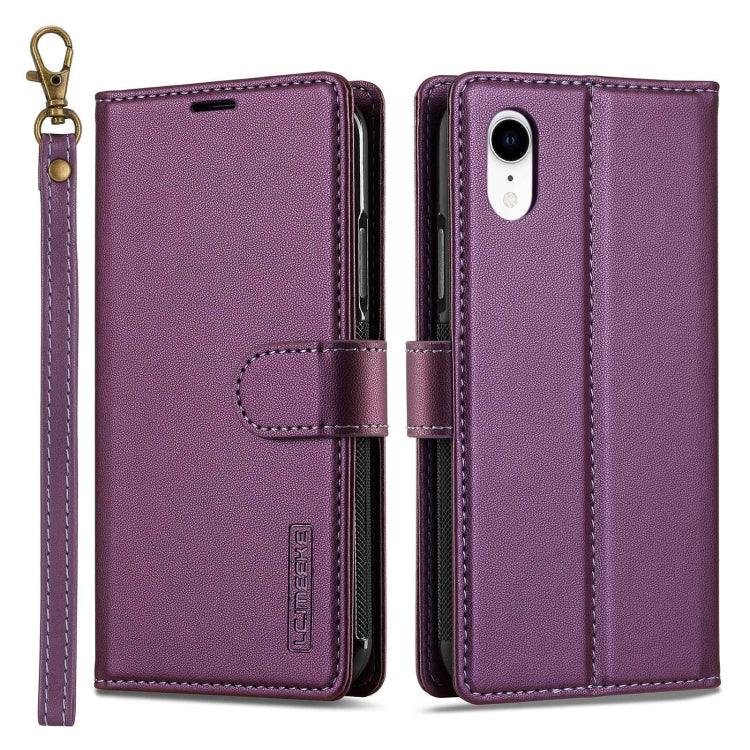 For iPhone XR LC.IMEEKE L2 Series Detachable Magsafe PU Phone Case with Lanyard(Purple) - More iPhone Cases by LC.IMEEKE | Online Shopping UK | buy2fix