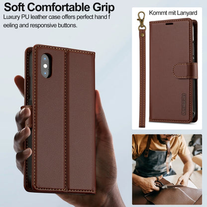 For iPhone XS Max LC.IMEEKE L2 Series Detachable Magsafe PU Phone Case with Lanyard(Brown) - More iPhone Cases by LC.IMEEKE | Online Shopping UK | buy2fix