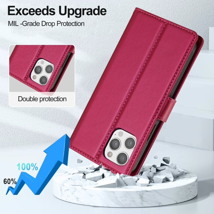 For iPhone 12 Pro Max LC.IMEEKE L2 Series Detachable Magsafe PU Phone Case with Lanyard(Red) - iPhone 12 Pro Max Cases by LC.IMEEKE | Online Shopping UK | buy2fix