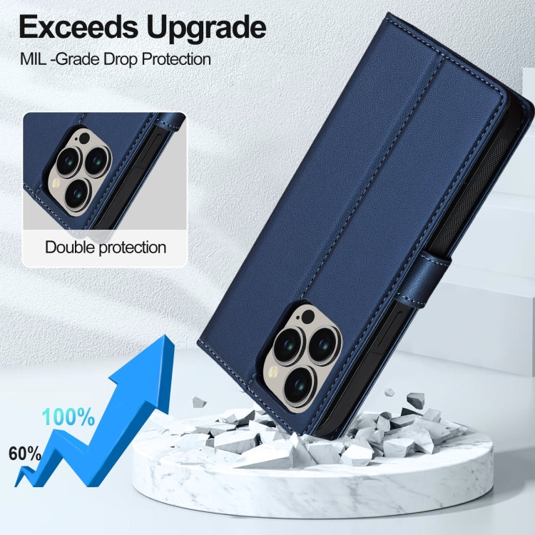 For iPhone 13 Pro LC.IMEEKE L2 Series Detachable Magsafe PU Phone Case with Lanyard(Blue) - iPhone 13 Pro Cases by LC.IMEEKE | Online Shopping UK | buy2fix