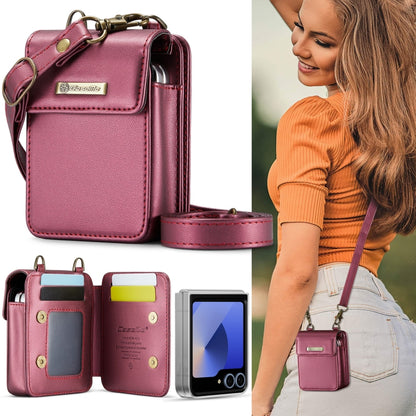 For Samsung Z Flip Series CaseMe Me50 Mini Lanyard Universal Bag(Wine Red) - Galaxy Z Flip6 5G Cases by CaseMe | Online Shopping UK | buy2fix