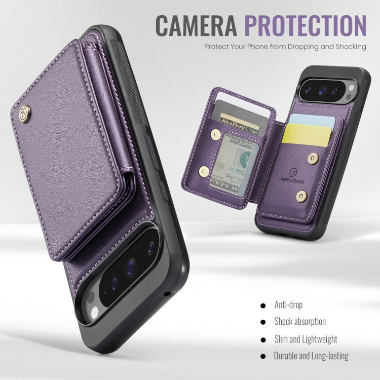 For Google Pixel 9 Pro XL JEEHOOD J05 Business Magnetic Style RFID Leather Phone Case(Purple) - Google Cases by JEEHOOD | Online Shopping UK | buy2fix