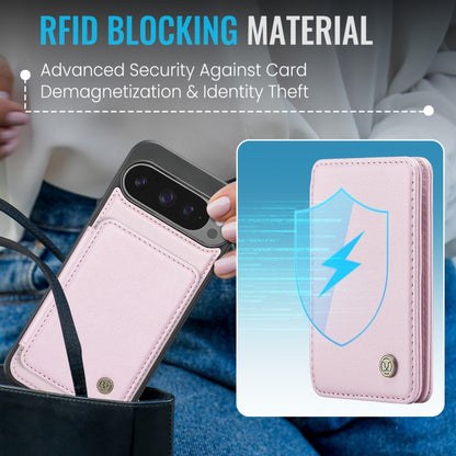 For Google Pixel 9 Pro XL JEEHOOD J05 Business Magnetic Style RFID Leather Phone Case(Pink) - Google Cases by JEEHOOD | Online Shopping UK | buy2fix