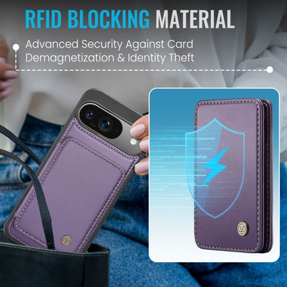 For Google Pixel 9 / 9 Pro JEEHOOD J05 Business Magnetic Style RFID Leather Phone Case(Purple) - Google Cases by JEEHOOD | Online Shopping UK | buy2fix