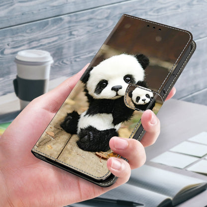 For iPhone 16 Plus Crystal Painted Leather Phone case(Panda) - iPhone 16 Plus Cases by buy2fix | Online Shopping UK | buy2fix