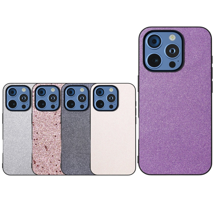 For iPhone 16 Pro Black Frame Glitter Shockproof Phone Case(Silver) - iPhone 16 Pro Cases by buy2fix | Online Shopping UK | buy2fix