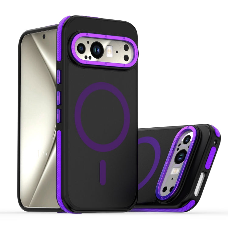 For Google Pixel 9 Pro XL Dual-Color Skin Feel Magsafe Magnetic Phone Case(Purple) - Google Cases by buy2fix | Online Shopping UK | buy2fix