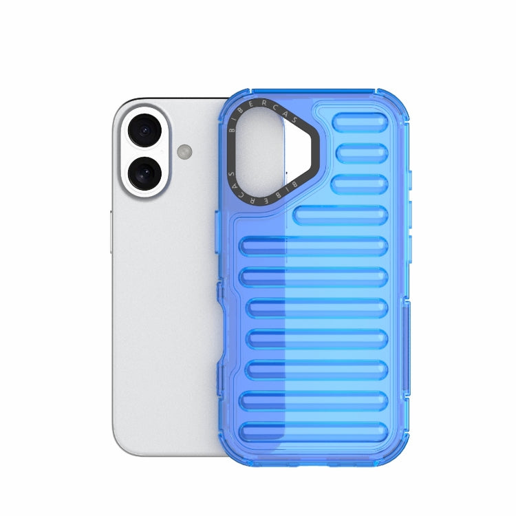 For iPhone 16 Plus High Transparency TPU Hybrid PC Airbag Phone Case(Transparent Blue) - iPhone 16 Plus Cases by buy2fix | Online Shopping UK | buy2fix