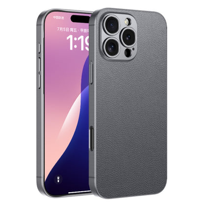 For iPhone 16 Pro GKK Metal Paint Skin Feel Leather Full Coverage Phone Case(Mountain Gray) - iPhone 16 Pro Cases by GKK | Online Shopping UK | buy2fix