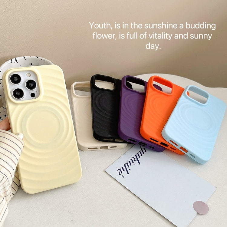 For iPhone 16 Pro Frosted Wave Texture MagSafe Magnetic TPU Phone Case(Orange) - iPhone 16 Pro Cases by buy2fix | Online Shopping UK | buy2fix