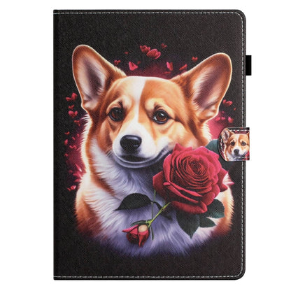 For iPad Pro 11 2024 Coloured Drawing Stitching Smart Leather Tablet Case(Corgi) - iPad Pro 11 2024 Cases by buy2fix | Online Shopping UK | buy2fix