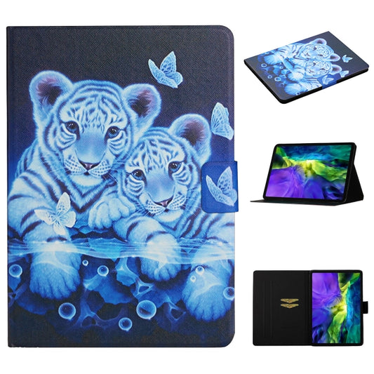 For iPad Pro 11 2024  Colored Drawing Pattern Flip Leather Smart Tablet Case(Tiger) - iPad Pro 11 2024 Cases by buy2fix | Online Shopping UK | buy2fix