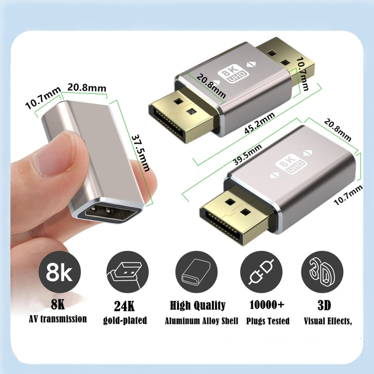 8K Ultra DP Male to Female Adapter -  by buy2fix | Online Shopping UK | buy2fix