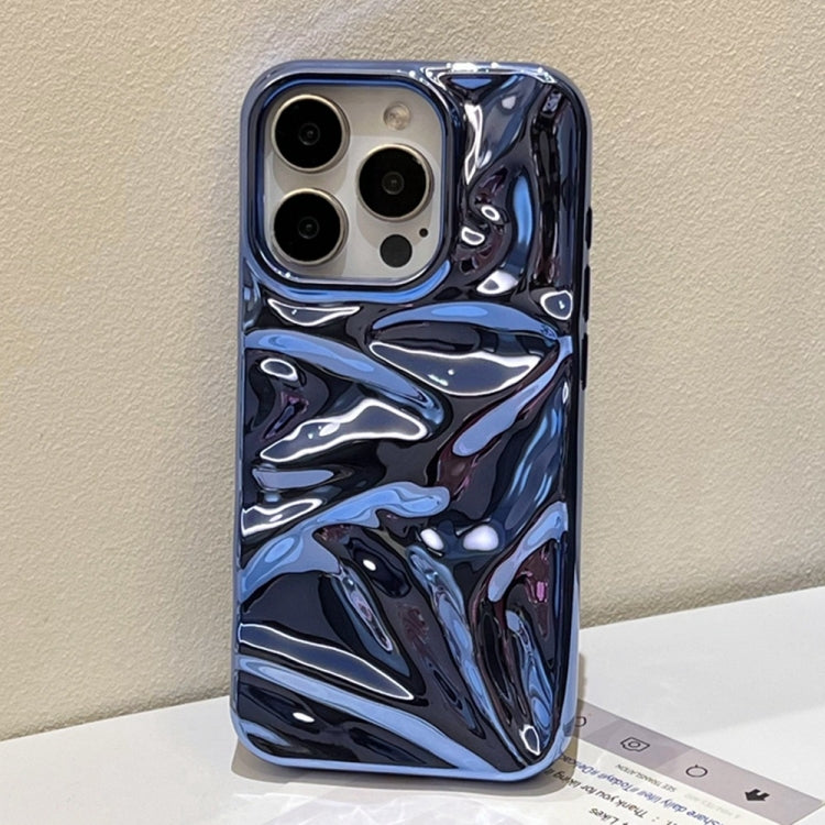 For iPhone 16 Pro Max Water Ripple Electroplating Paint TPU Phone Case(Dark Blue) - iPhone 16 Pro Max Cases by buy2fix | Online Shopping UK | buy2fix